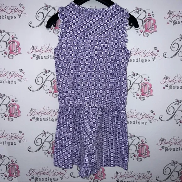 Juicy couture romper one piece purple white gold buttons ruffle frill sleeves - Picture 4 of 9